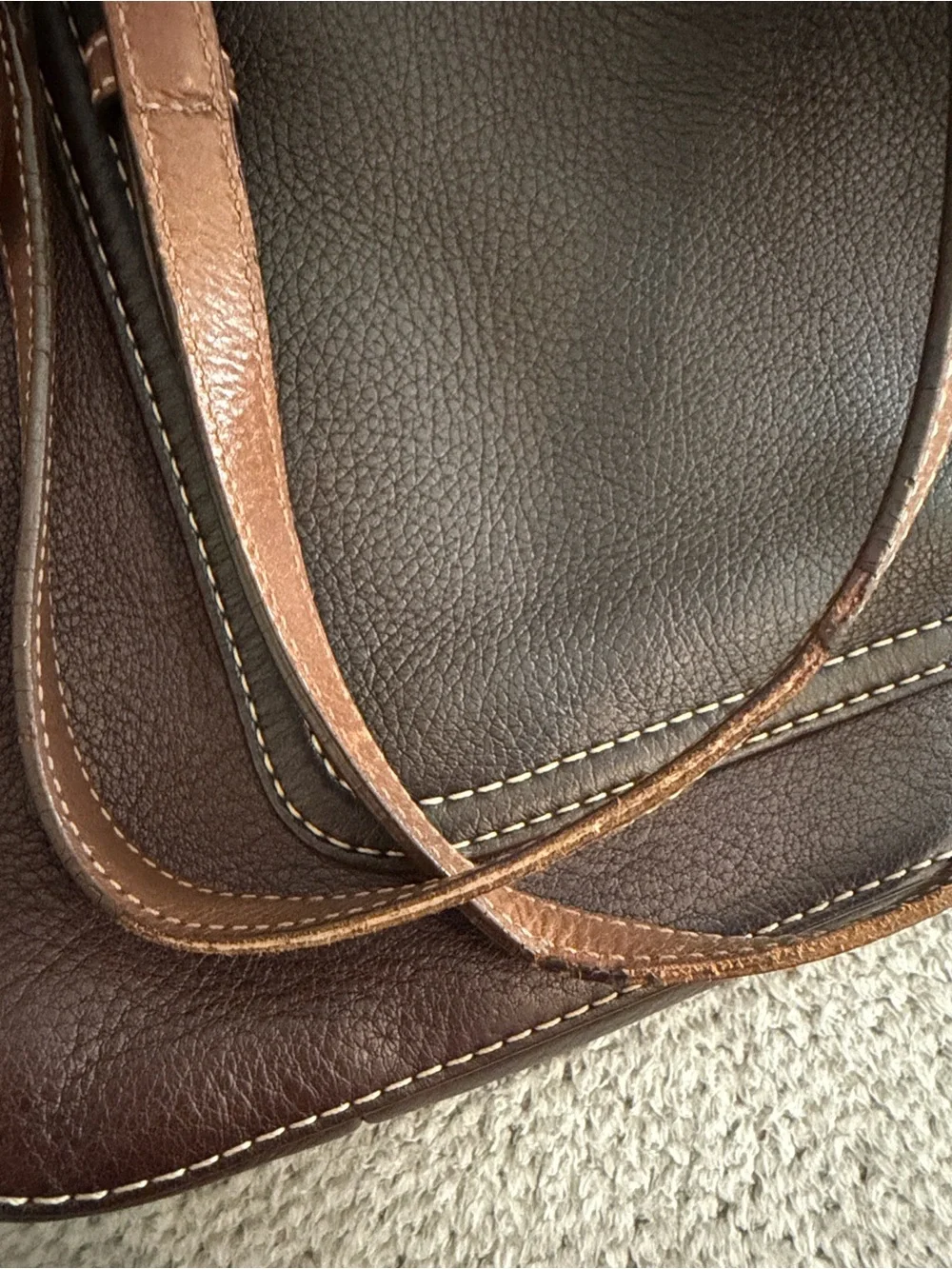 Vintage COACH Chelsea pebbled leather zip satchel/tote
